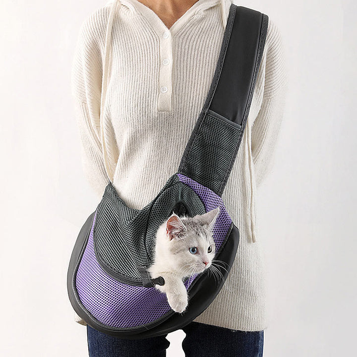 Pet Sling Carrier Hand-Free Mesh Breathable Puppy Carrier Purse