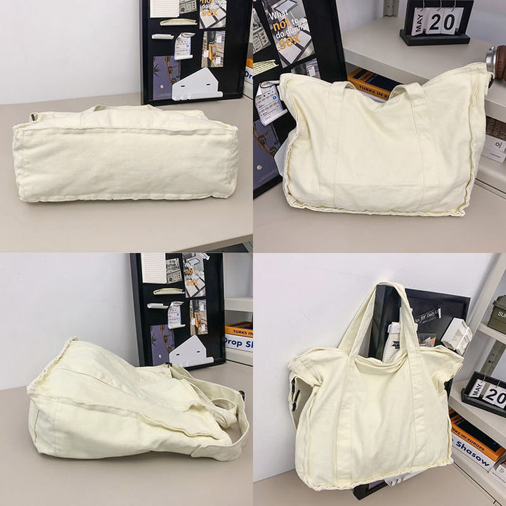 Vintage Large Canvas Tote Bag Crossbody Bag for Women Men