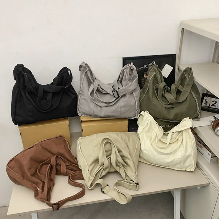 Vintage Large Canvas Tote Bag Crossbody Bag for Women Men