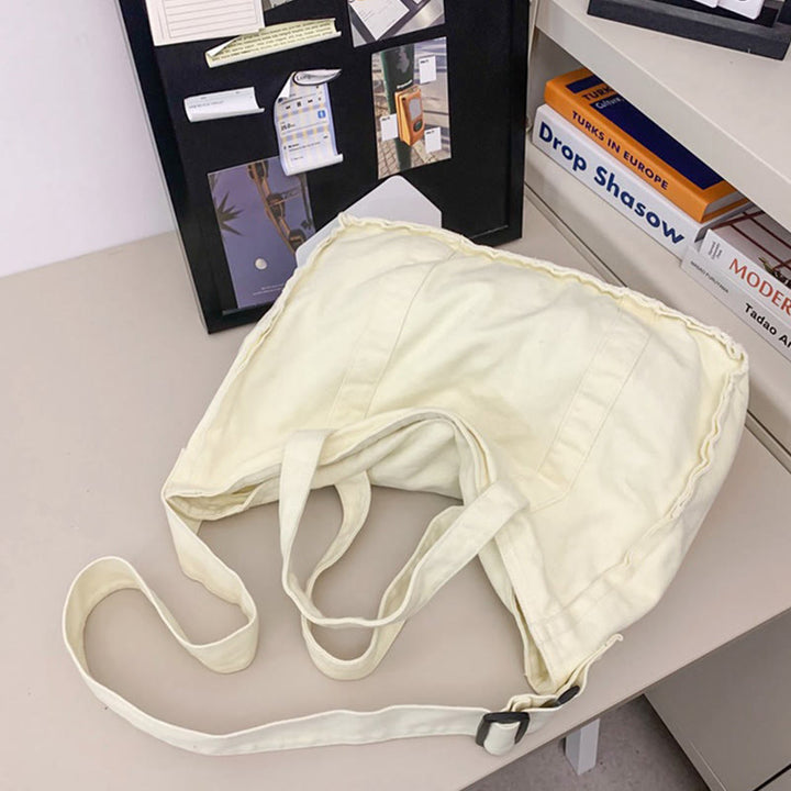 Vintage Large Canvas Tote Bag Crossbody Bag for Women Men