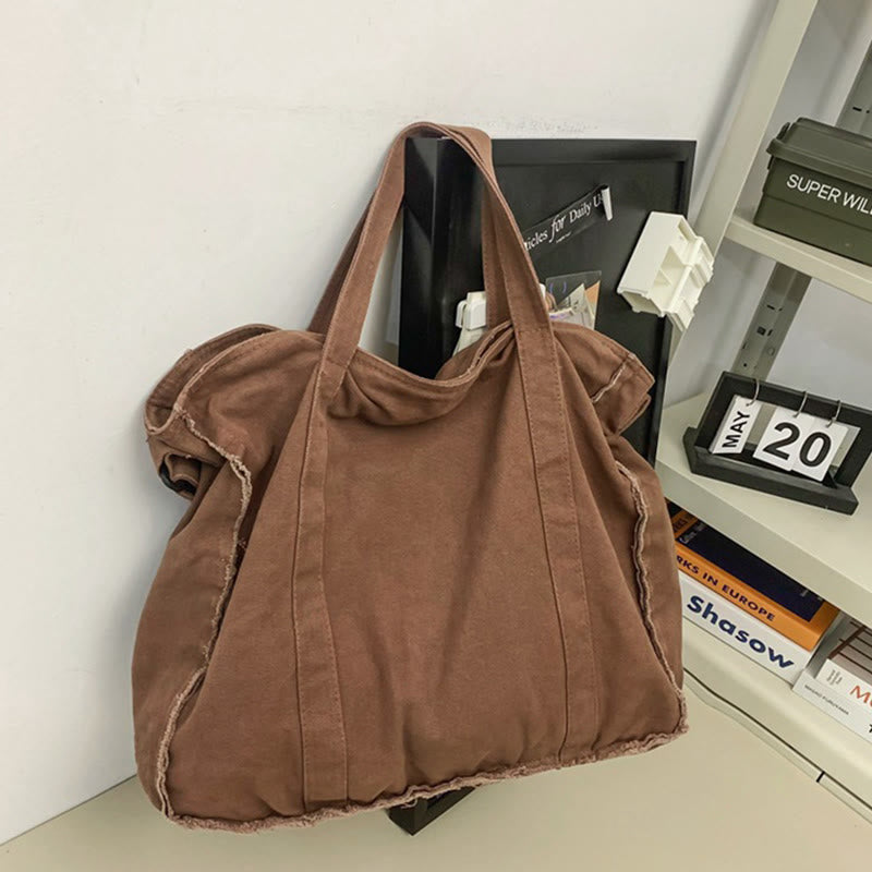 Vintage Large Canvas Tote Bag Crossbody Bag for Women Men
