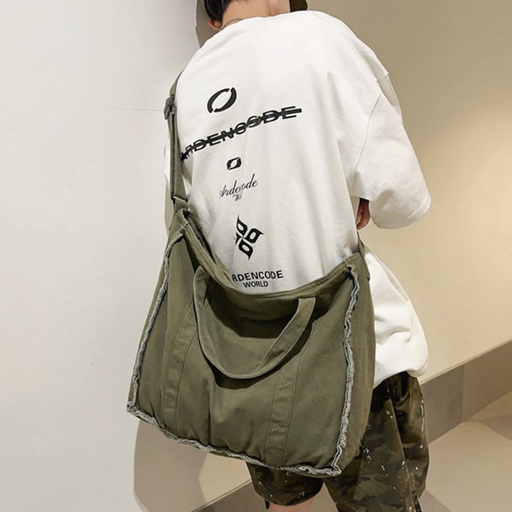 Vintage Large Canvas Tote Bag Crossbody Bag for Women Men