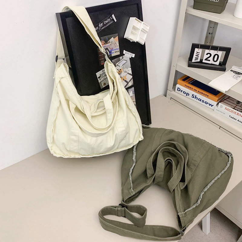 Vintage Large Canvas Tote Bag Crossbody Bag for Women Men