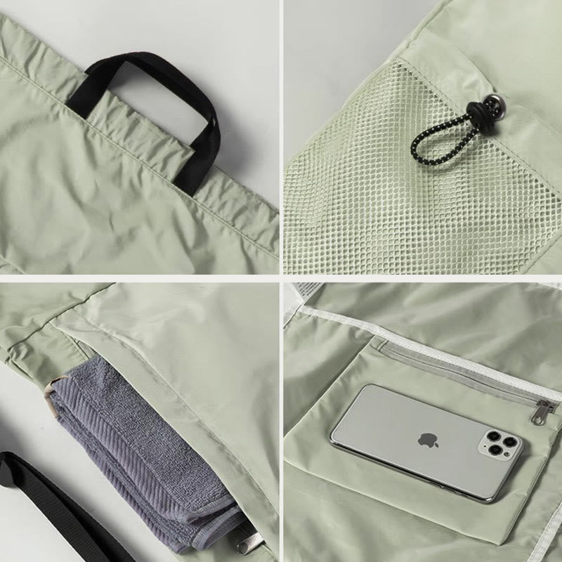 Foldable Solid Color Drawstring Backpack Sports Travel Portable Daypack