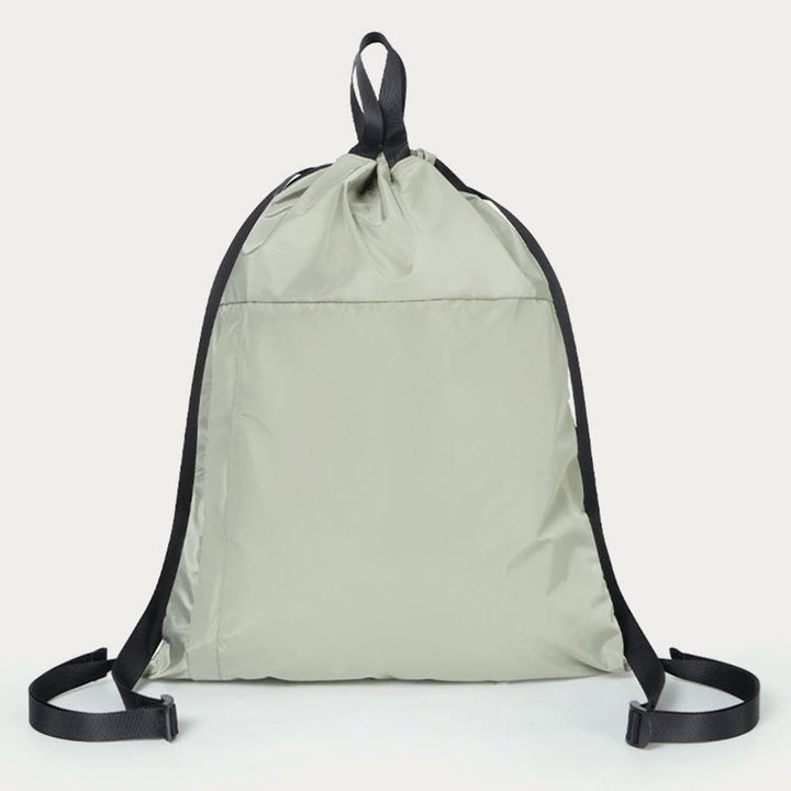 Foldable Solid Color Drawstring Backpack Sports Travel Portable Daypack
