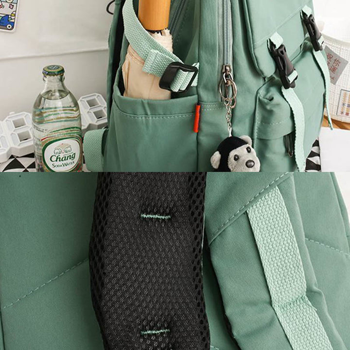 Lightweight Waterproof Solid Color Nylon Backpack Daypack Bookbag for Travel School