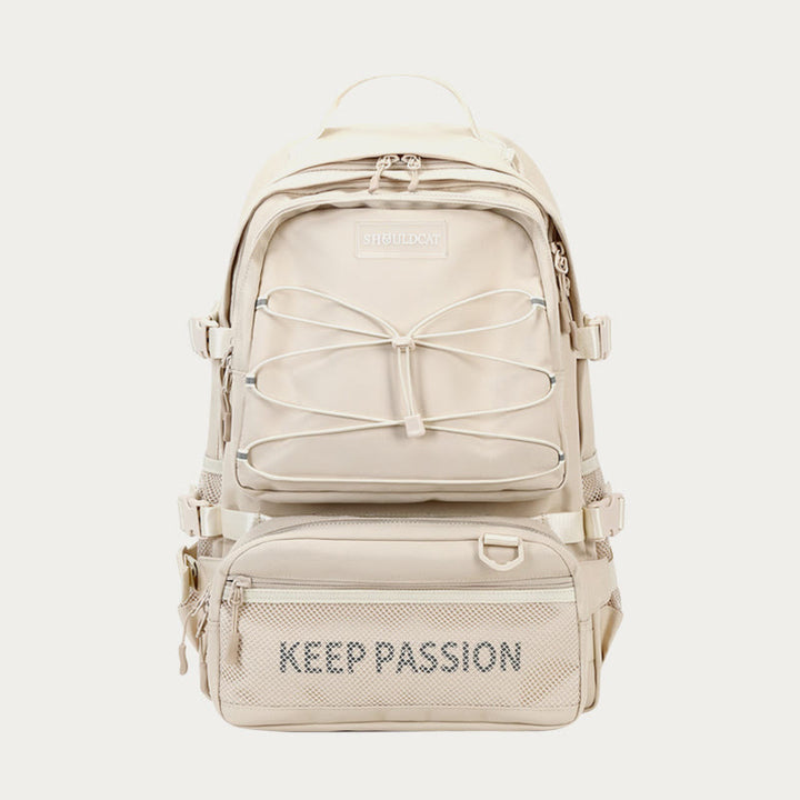 KEEP PASSION School Backpack for Teen College with Detachable Waist Pack