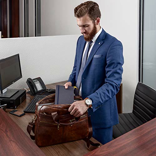 Genuine Leather Large Capacity Retro Briefcase