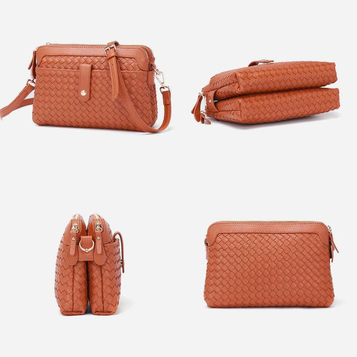 Multifunctional Underarm Handbag For Women Woven Leather Crossbody Bag