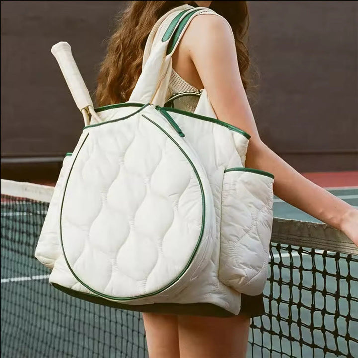 Quilted Tennis Racket Shoulder Bag Tote Convertible Backpack Pickleball Bag