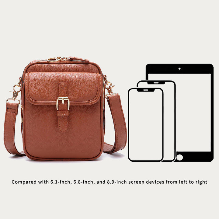 Small Trendy Crossbody Bag for Women Vegan Leather Multi-Pocket for Storage