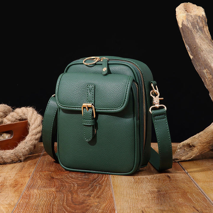 Small Trendy Crossbody Bag for Women Vegan Leather Multi-Pocket for Storage