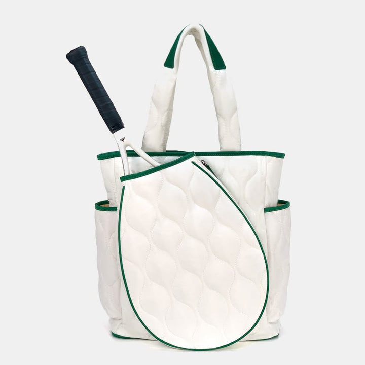Quilted Tennis Racket Shoulder Bag Tote Convertible Backpack Pickleball Bag