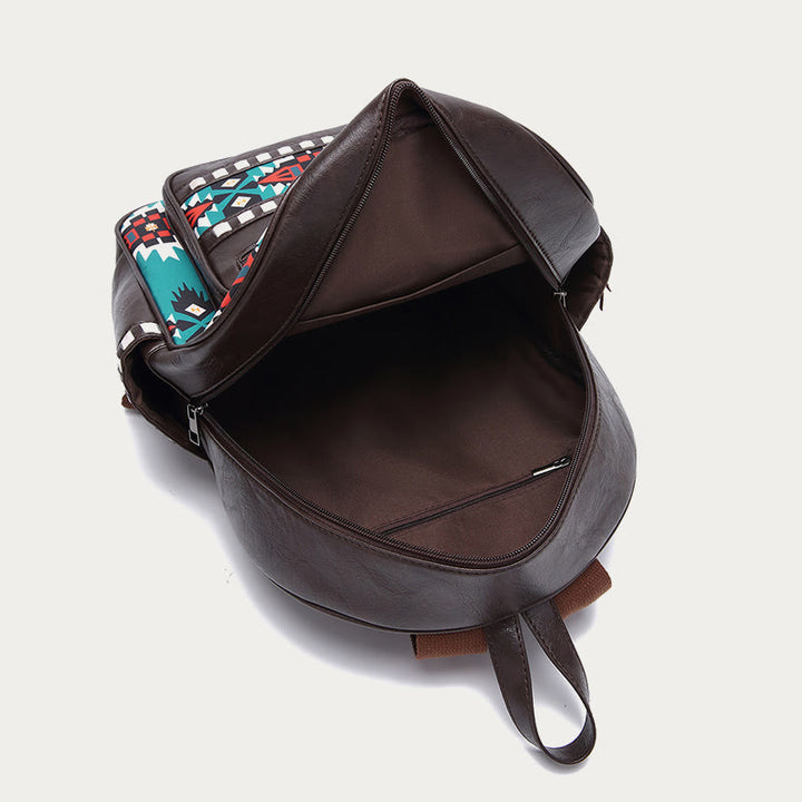 Vegan Leather Small Backpack for Women Boho Tassel Backpack Travel Daypack