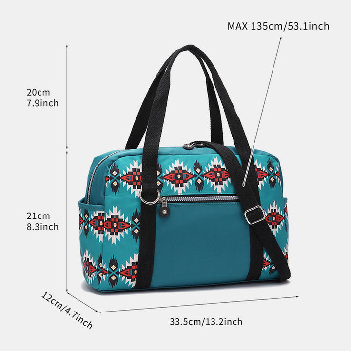 Large Capacity Tote Bag Retro Bohemian Print Crossbody Shoulder Purse