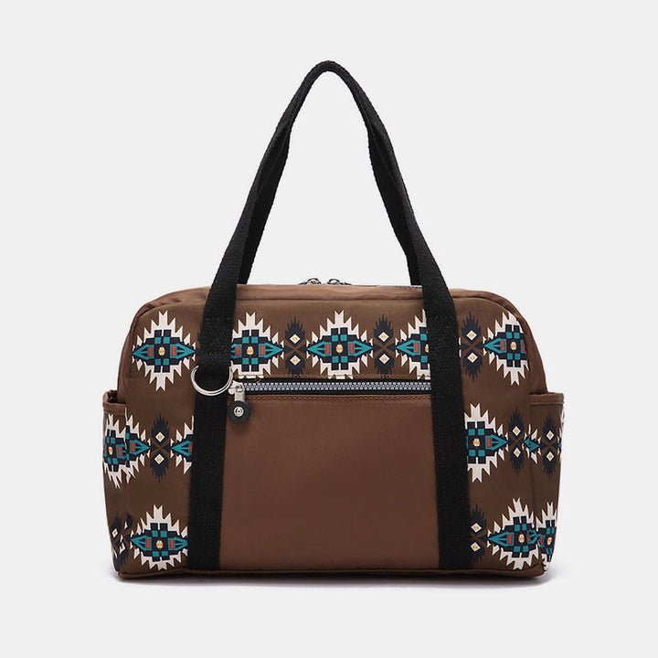 Large Capacity Tote Bag Retro Bohemian Print Crossbody Shoulder Purse