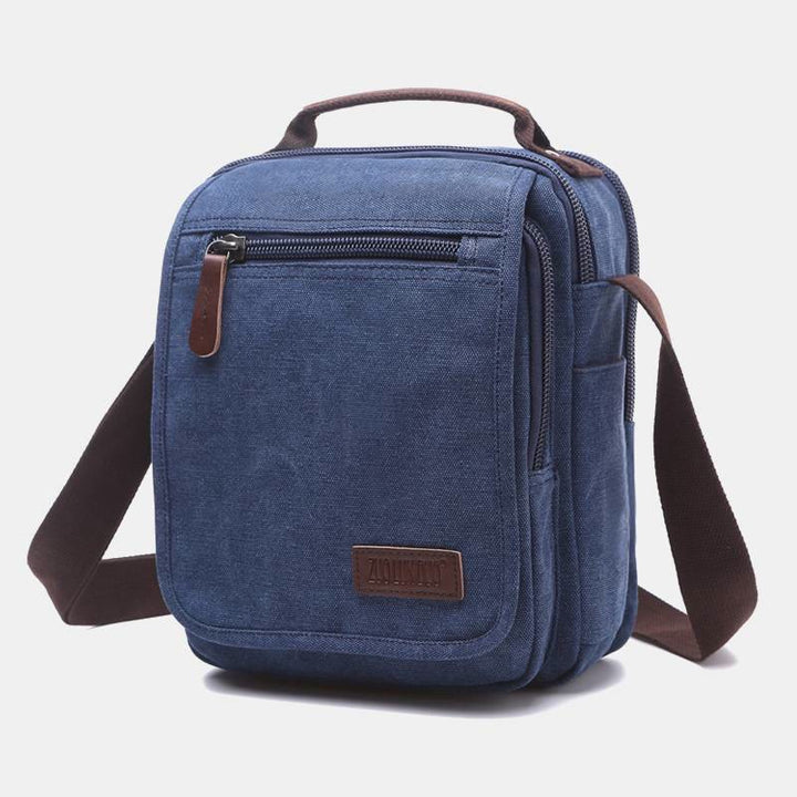 Retro Canvas Messenger Bag Multifunctional Business Crossbody Bag for Men