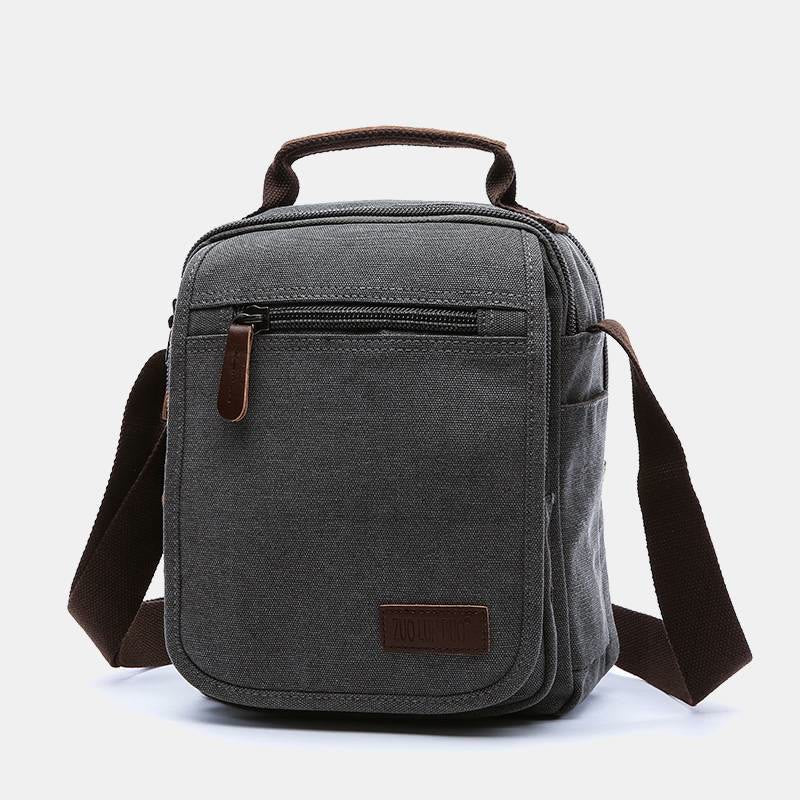 Retro Canvas Messenger Bag Multifunctional Business Crossbody Bag for Men
