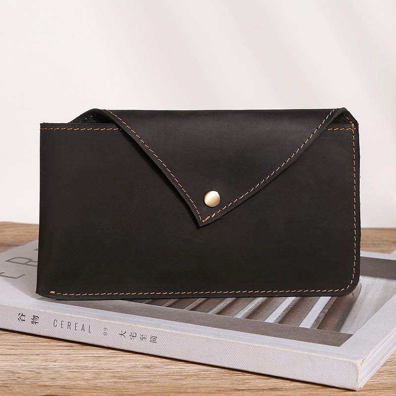 Horizontal Leather Magnetic Phone Waist Bag