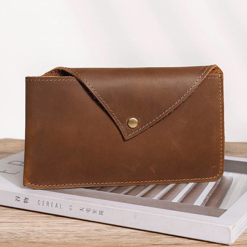 Horizontal Leather Magnetic Phone Waist Bag