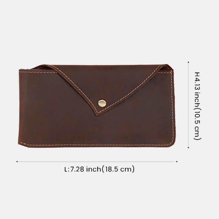 Horizontal Leather Magnetic Phone Waist Bag