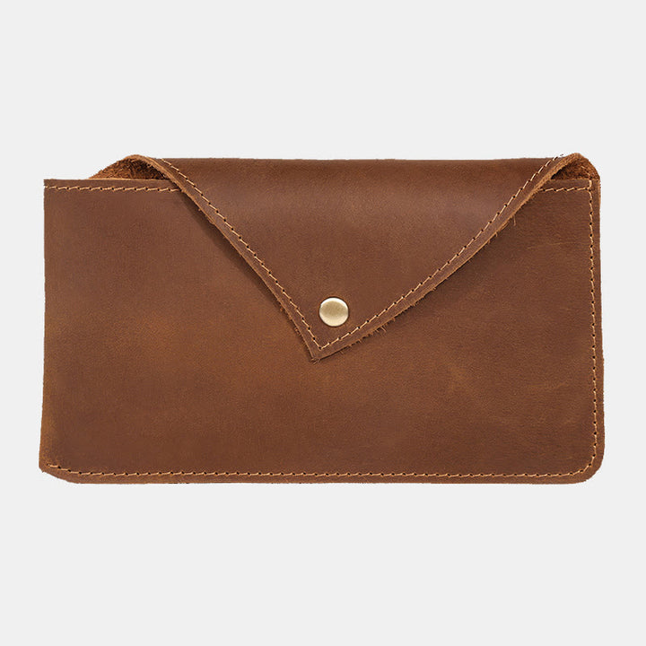Horizontal Leather Magnetic Phone Waist Bag