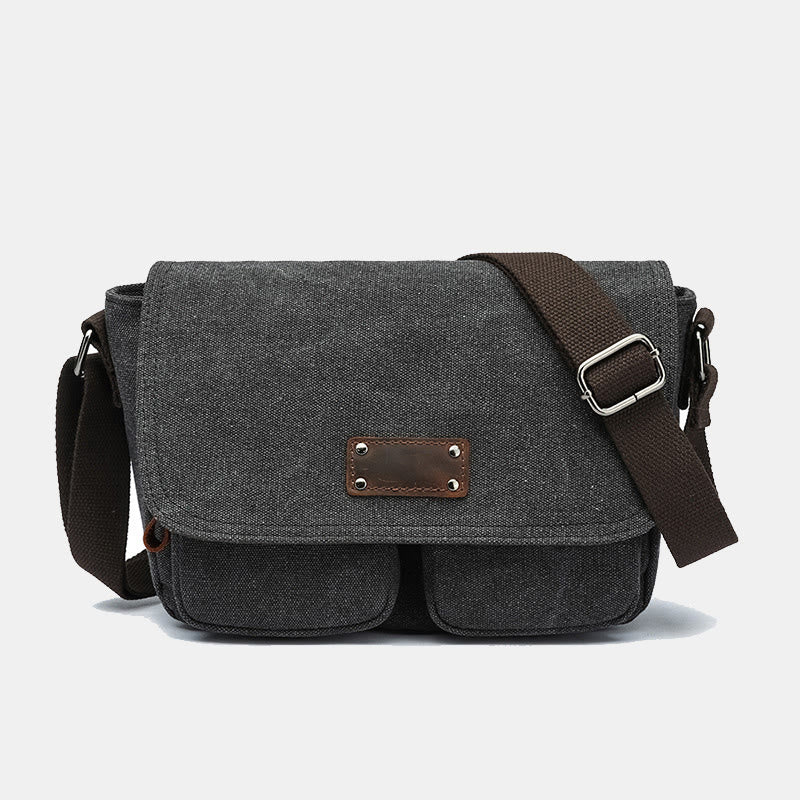 Vintage Small Canvas Messenger Bag Shoulder Purse Crossbody Bag for Men