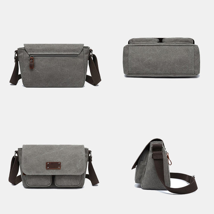 Vintage Small Canvas Messenger Bag Shoulder Purse Crossbody Bag for Men