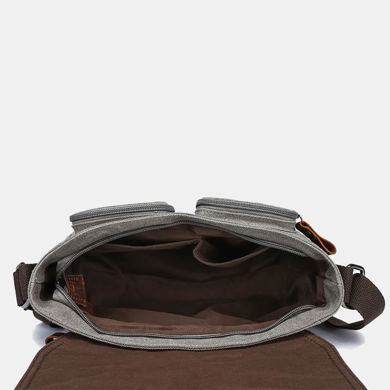 Vintage Small Canvas Messenger Bag Shoulder Purse Crossbody Bag for Men