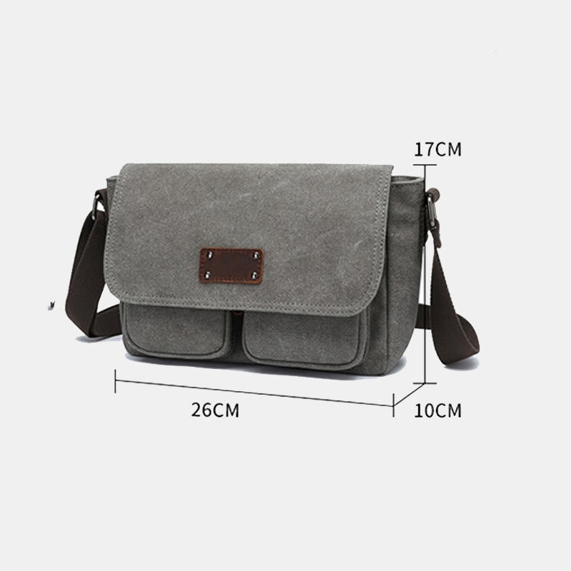 Vintage Small Canvas Messenger Bag Shoulder Purse Crossbody Bag for Men