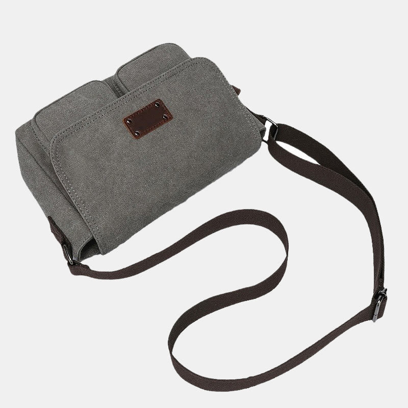 Vintage Small Canvas Messenger Bag Shoulder Purse Crossbody Bag for Men