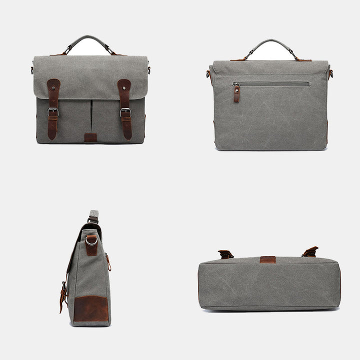Canvas Messenger Bag 13 Inch Laptop Shoulder Bag Crossbody Purse