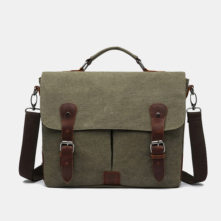 Canvas Messenger Bag 13 Inch Laptop Shoulder Bag Crossbody Purse