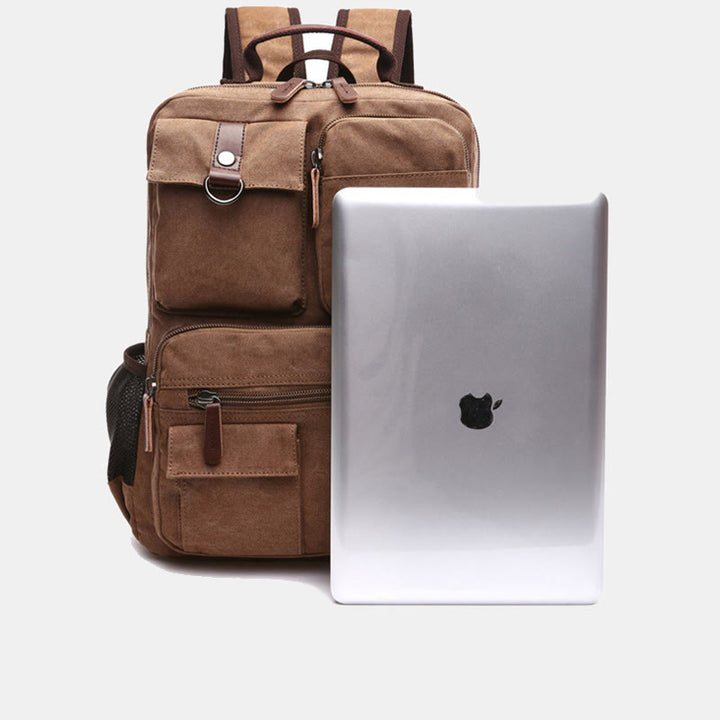 Retro Multi-Pocket Backpack School Bookbag Travel Daypack Laptop Bag