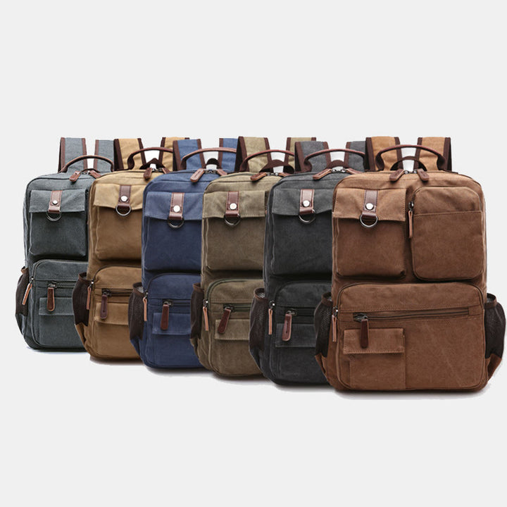 Retro Multi-Pocket Backpack School Bookbag Travel Daypack Laptop Bag