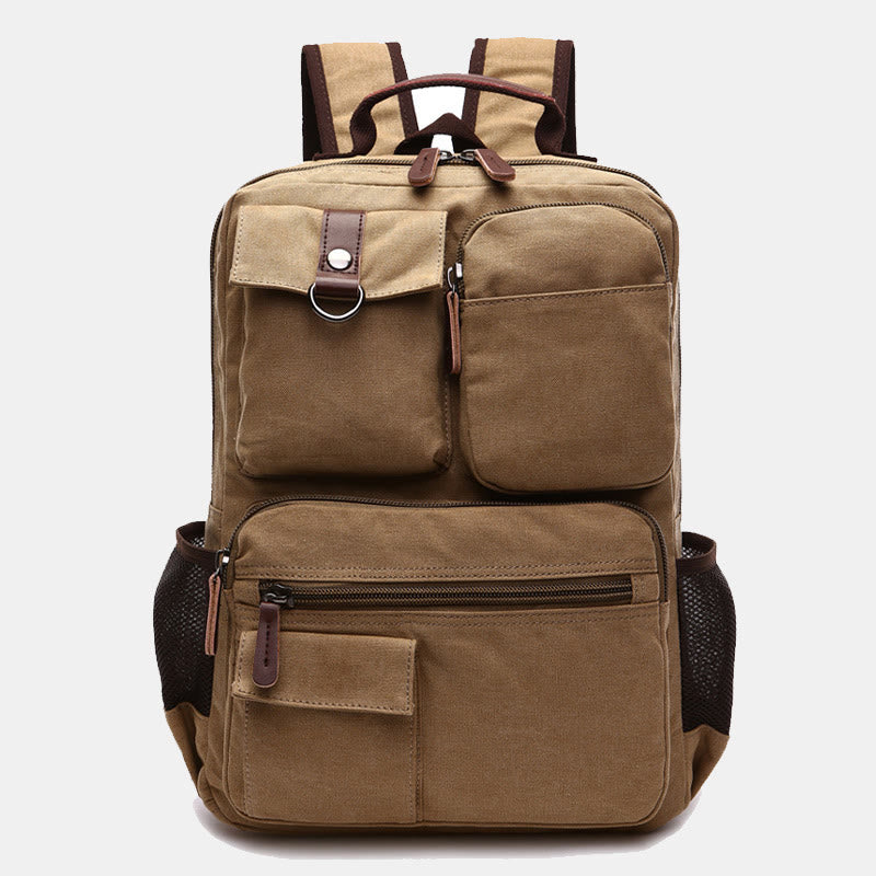 Retro Multi-Pocket Backpack School Bookbag Travel Daypack Laptop Bag