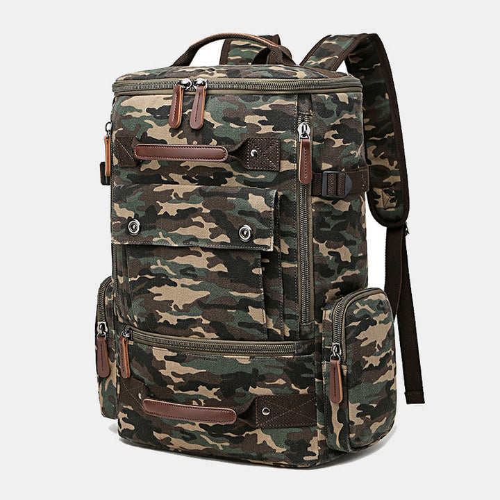 Large Capacity Military Canvas Backpack Travel Daypack Laptop Backpack