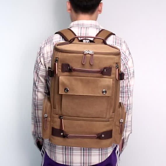 Large Capacity Military Canvas Backpack Travel Daypack Laptop Backpack