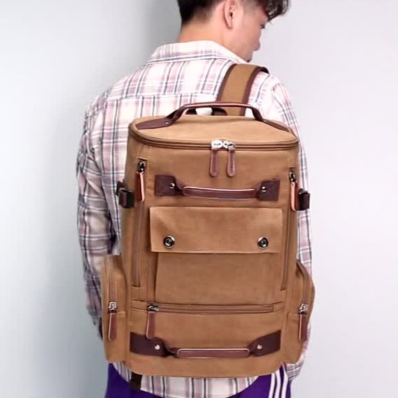 Large Capacity Military Canvas Backpack Travel Daypack Laptop Backpack