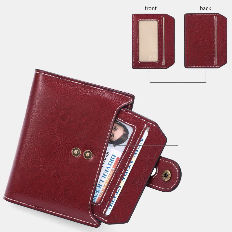 Women's Genuine Leather Bifold RFID Blocking Compact Wallet - image 9