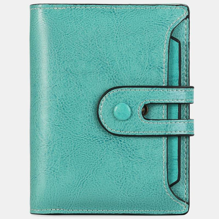 Women's Genuine Leather Bifold RFID Blocking Compact Wallet - Turquoise - image 15