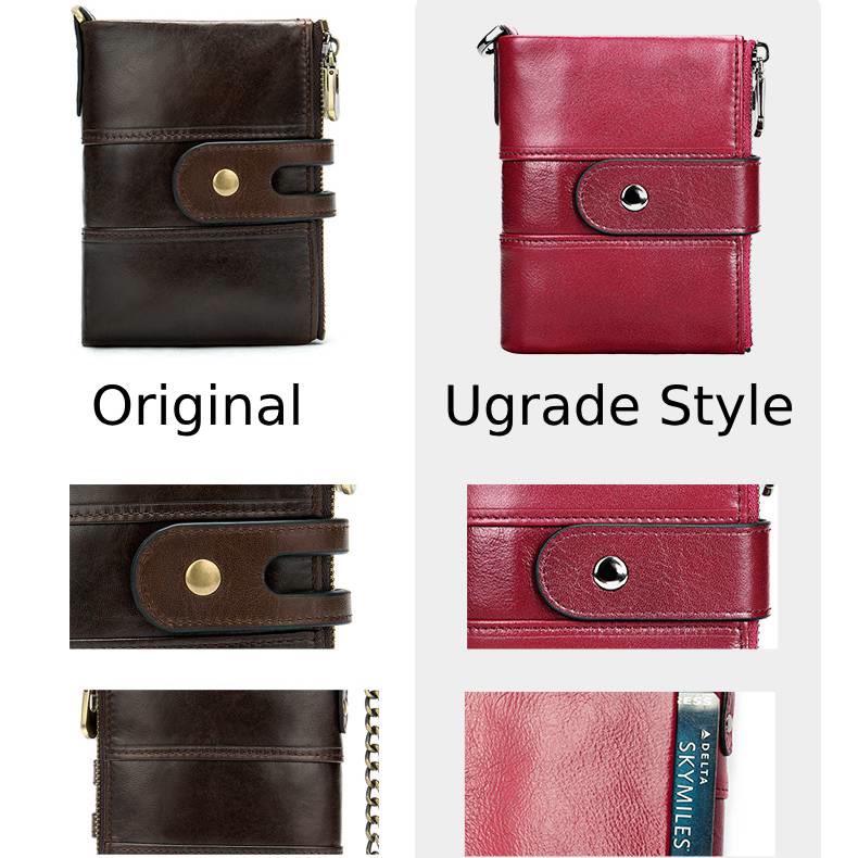 RFID Blocking Genuine Leather Wallet Card Holder