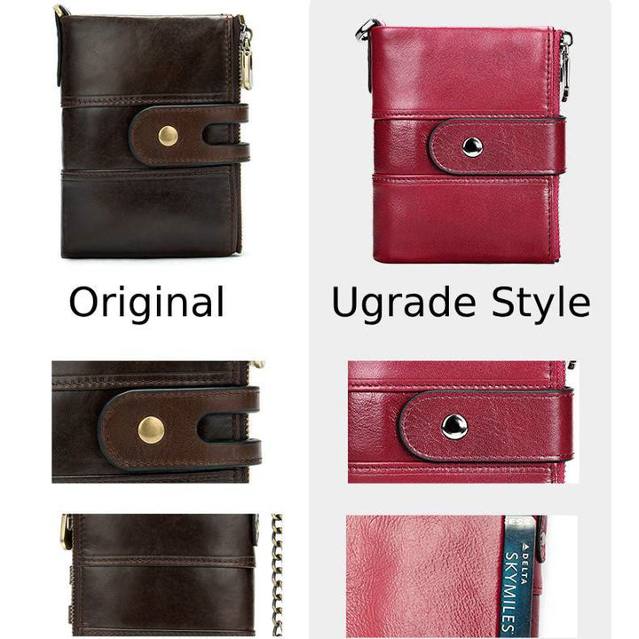 RFID Blocking Genuine Leather Wallet Card Holder