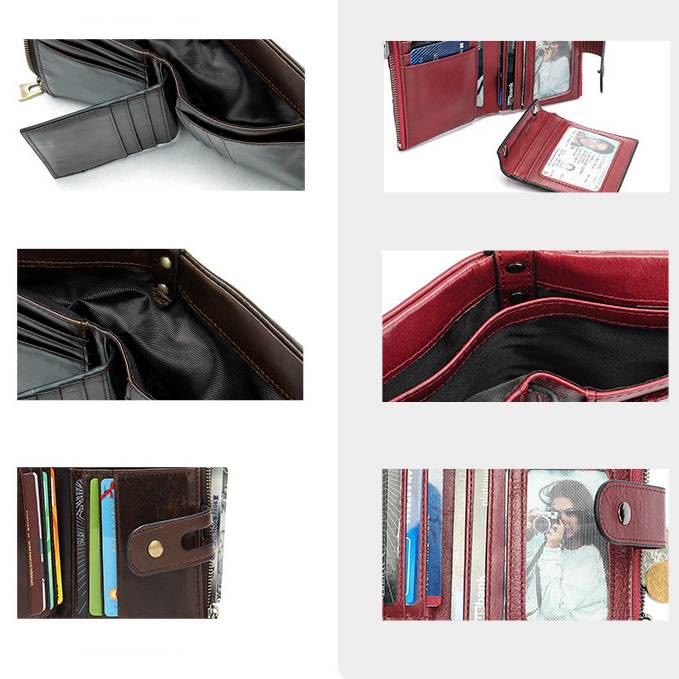 RFID Blocking Genuine Leather Wallet Card Holder