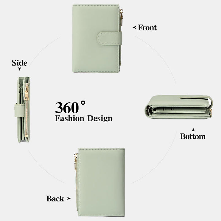 RFID Blocking Trifold Leather Wallet for Women with Zip Coin Pocket - image 7