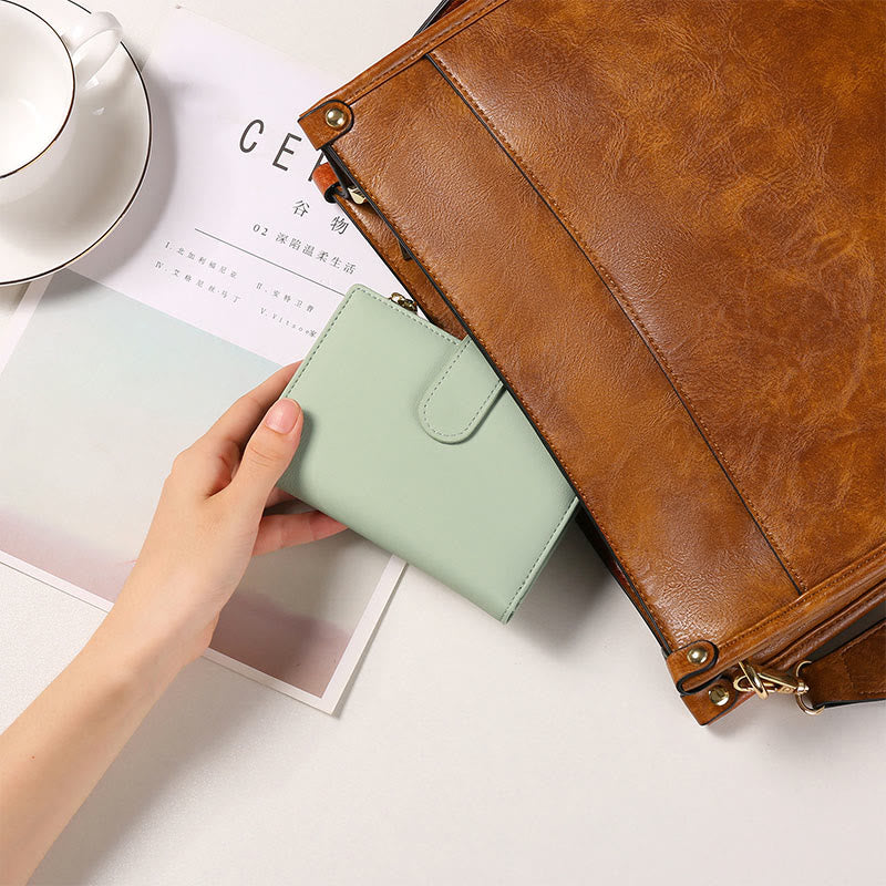 RFID Blocking Trifold Leather Wallet for Women with Zip Coin Pocket - image 3