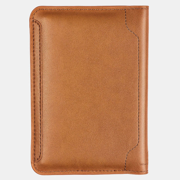 Genuine Leather Minimalist Bifold Magnet Passport Holder Card Holder