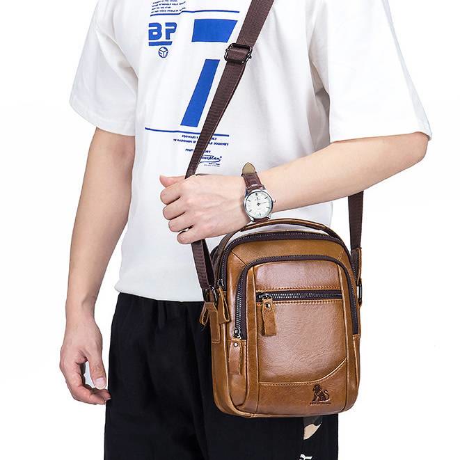 Genuine Leather Vintage Crossbody Bag - image 3