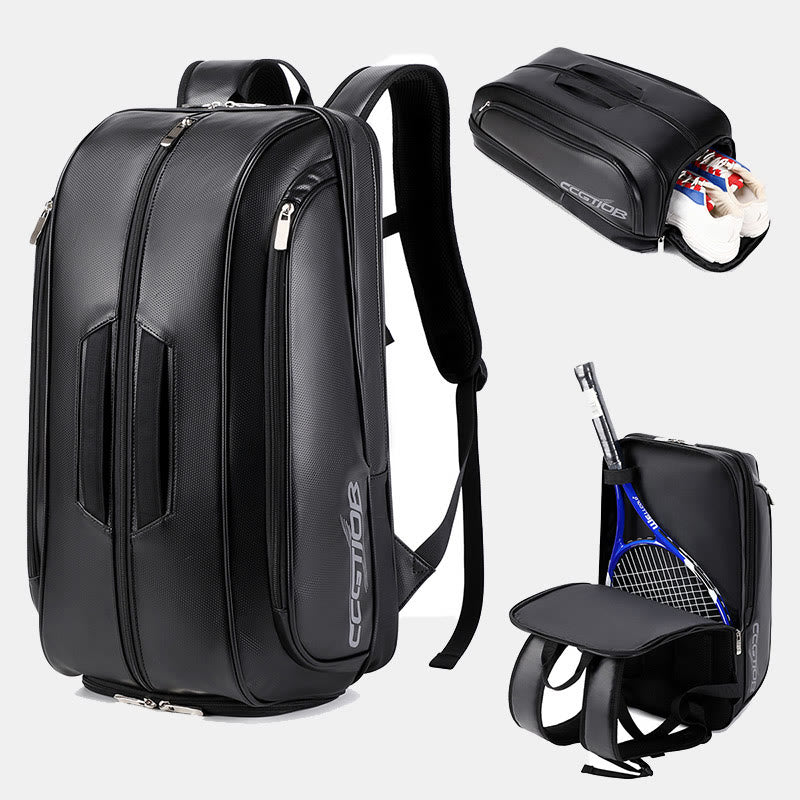 Tennis Backpack for Women Men for Racket Shoes Professional Tennis Bag - Black - image 7