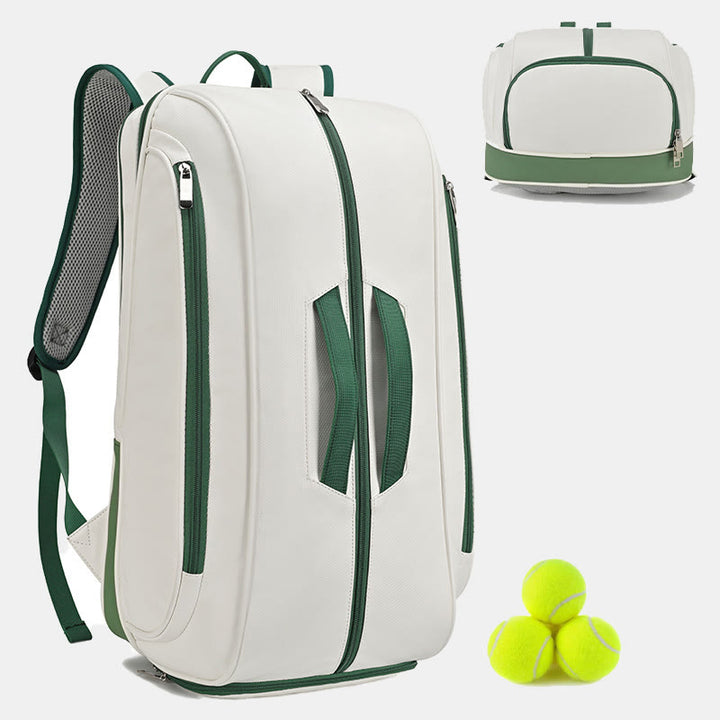 Tennis Backpack for Women Men for Racket Shoes Professional Tennis Bag - Green - Without Logo - image 5